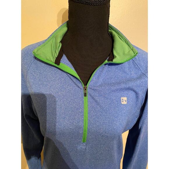 Hind Womens small Running Jacket Long Sleeve Blue Lightweight 1/4 Zip Pullover - Picture 4 of 5